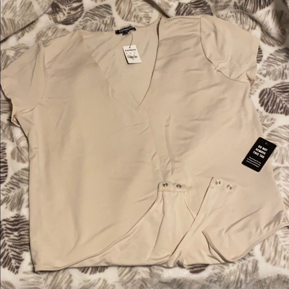 Express Nude bodysuit with snap closure